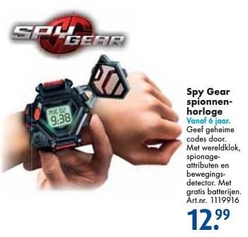 Aanbiedingen Spy gear spionnenhorloge - Spy gear - Geldig van 26/09/2016 tot 07/12/2016 bij Bart Smit