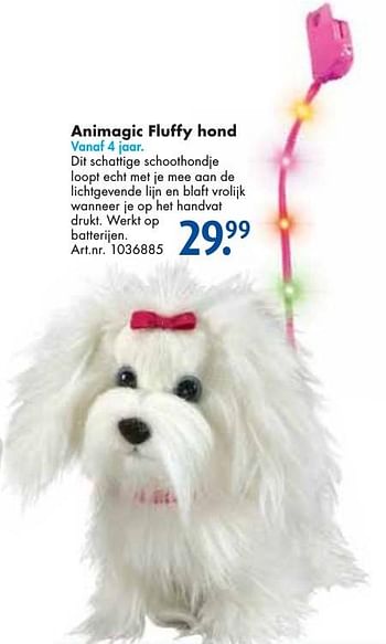 Aanbiedingen Animagic fluffy hond - AniMagic - Geldig van 26/09/2016 tot 07/12/2016 bij Bart Smit