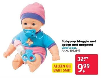 Aanbiedingen Babypop maggie met speen met magneet - Huismerk - Bart Smit - Geldig van 26/09/2016 tot 07/12/2016 bij Bart Smit