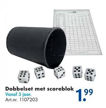 Aanbiedingen Dobbelset met scoreblok - Huismerk - Bart Smit - Geldig van 26/09/2016 tot 07/12/2016 bij Bart Smit
