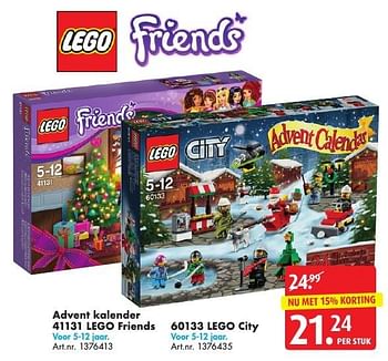 Aanbiedingen Advent kalender 41131 lego friends - Lego - Geldig van 05/11/2016 tot 20/11/2016 bij Bart Smit