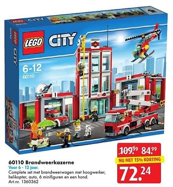Aanbiedingen 60110 brandweerkazerne - Lego - Geldig van 05/11/2016 tot 20/11/2016 bij Bart Smit