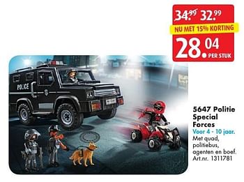 Aanbiedingen 5647 politie special forces - Playmobil - Geldig van 05/11/2016 tot 20/11/2016 bij Bart Smit