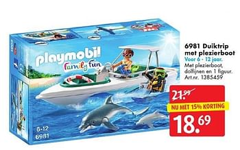 Aanbiedingen 6981 duiktrip met plezierboot - Playmobil - Geldig van 05/11/2016 tot 20/11/2016 bij Bart Smit