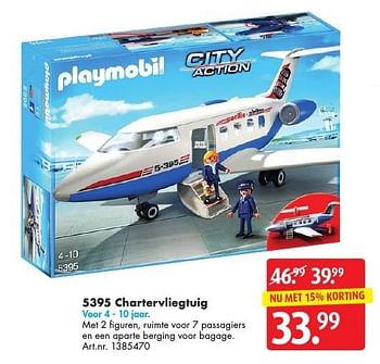 Aanbiedingen 5395 chartervliegtuig - Playmobil - Geldig van 05/11/2016 tot 20/11/2016 bij Bart Smit
