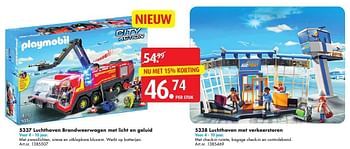 Aanbiedingen 5337 luchthaven brandweerwagen met licht en geluid - Playmobil - Geldig van 05/11/2016 tot 20/11/2016 bij Bart Smit