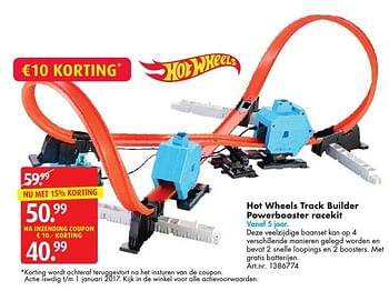 Aanbiedingen Hot wheels track builder powerbooster racekit - Hot Wheels - Geldig van 05/11/2016 tot 20/11/2016 bij Bart Smit