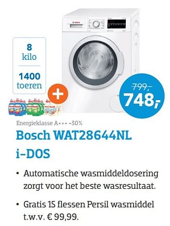 Aanbiedingen Bosch wat28644nl i-dos - Bosch - Geldig van 01/11/2016 tot 20/11/2016 bij Coolblue