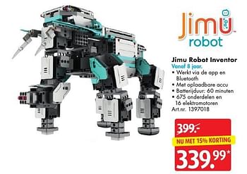 Aanbiedingen Jimu robot inventor - Jimu Robot - Geldig van 05/11/2016 tot 20/11/2016 bij Bart Smit