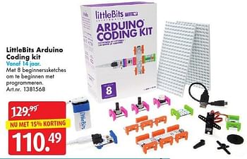 Aanbiedingen Littlebits arduino coding kit - Littlebits - Geldig van 05/11/2016 tot 20/11/2016 bij Bart Smit