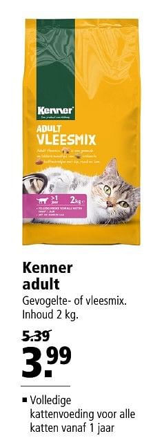 Aanbiedingen Kenner adult gevogelte- of vleesmix - Kenner - Geldig van 07/11/2016 tot 20/11/2016 bij Welkoop