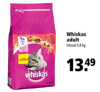 Aanbiedingen Whiskas adult - Whiskas - Geldig van 07/11/2016 tot 20/11/2016 bij Welkoop