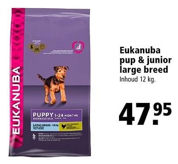 Aanbiedingen Eukanuba pup + junior large breed - Eukanuba - Geldig van 07/11/2016 tot 20/11/2016 bij Welkoop