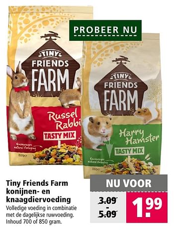 Aanbiedingen Tiny friends farm konijnen- en knaagdiervoeding - Huismerk - Welkoop - Geldig van 07/11/2016 tot 20/11/2016 bij Welkoop