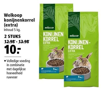 Aanbiedingen Welkoop konijnenkorrel extra - Huismerk - Welkoop - Geldig van 07/11/2016 tot 20/11/2016 bij Welkoop