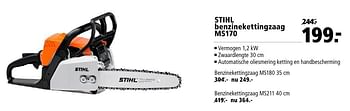 Aanbiedingen Stihl benzinekettingzaag ms170 - Stihl - Geldig van 07/11/2016 tot 20/11/2016 bij Welkoop