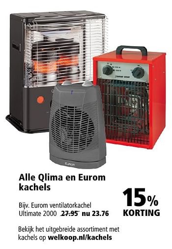 Aanbiedingen Eurom ventilatorkachel ultimate 2000 - Eurom - Geldig van 07/11/2016 tot 20/11/2016 bij Welkoop