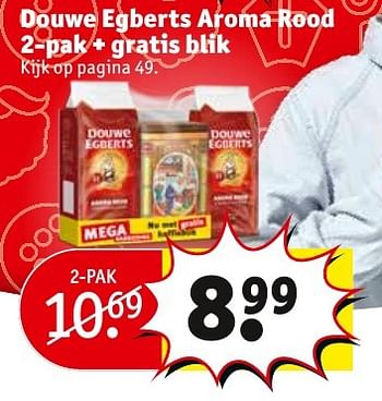 Aanbiedingen Douwe egberts aroma rood 2-pak + gratis blik - Douwe Egberts - Geldig van 08/11/2016 tot 20/11/2016 bij Kruidvat