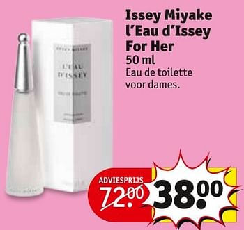 Aanbiedingen Issey miyake l`eau d`issey for her - Issey Miyake - Geldig van 08/11/2016 tot 20/11/2016 bij Kruidvat