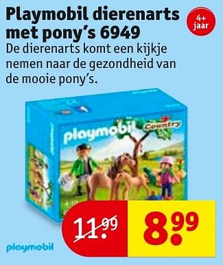Aanbiedingen Playmobil dierenarts met pony`s 6949 - Playmobil - Geldig van 08/11/2016 tot 20/11/2016 bij Kruidvat