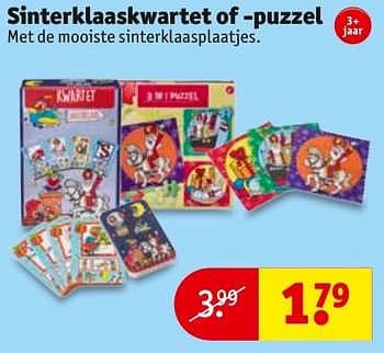Aanbiedingen Sinterklaaskwartet of -puzzel - Huismerk - Kruidvat - Geldig van 08/11/2016 tot 20/11/2016 bij Kruidvat