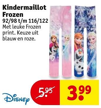 Aanbiedingen Kindermaillot frozen - Disney  Frozen - Geldig van 13/11/2016 tot 20/11/2016 bij Kruidvat