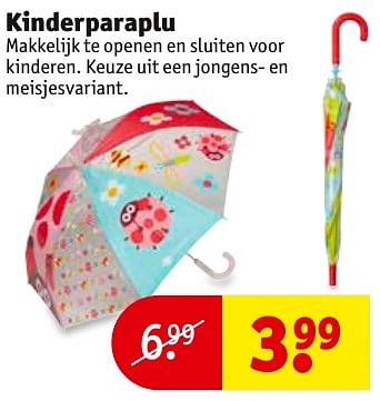 Aanbiedingen Kinderparaplu - Huismerk - Kruidvat - Geldig van 13/11/2016 tot 20/11/2016 bij Kruidvat