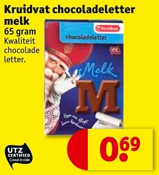 Aanbiedingen Kruidvat chocoladeletter melk - Huismerk - Kruidvat - Geldig van 13/11/2016 tot 20/11/2016 bij Kruidvat