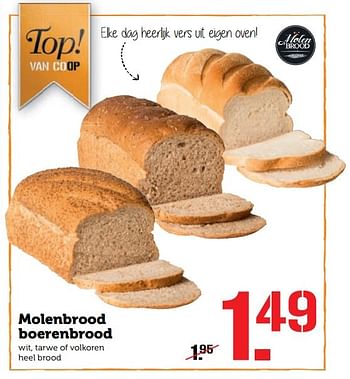 Aanbiedingen Molenbrood boerenbrood - Molenbrood - Geldig van 14/11/2016 tot 20/11/2016 bij Coop