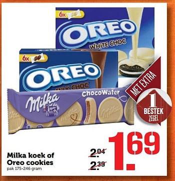 Aanbiedingen Milka koek of oreo cookies - Milka - Geldig van 14/11/2016 tot 20/11/2016 bij Coop