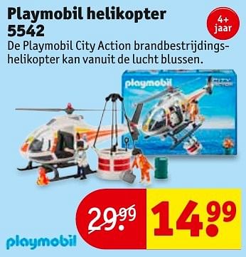 Aanbiedingen Playmobil helikopter 5542 - Playmobil - Geldig van 13/11/2016 tot 20/11/2016 bij Kruidvat