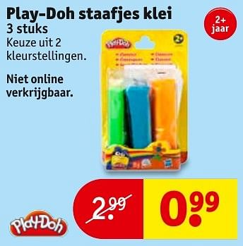 Aanbiedingen Play-doh staafjes klei - Play-Doh - Geldig van 13/11/2016 tot 20/11/2016 bij Kruidvat