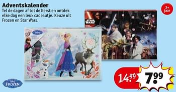 Aanbiedingen Adventskalender - Disney  Frozen - Geldig van 13/11/2016 tot 20/11/2016 bij Kruidvat