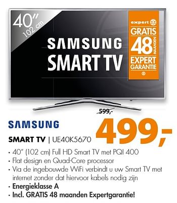 Aanbiedingen Samsung smart tv ue40k5670 - Samsung - Geldig van 14/11/2016 tot 20/11/2016 bij Expert