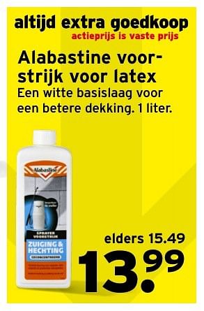 Aanbiedingen Alabastine voorstrijk voor latex - Alabastine - Geldig van 14/11/2016 tot 20/11/2016 bij Gamma