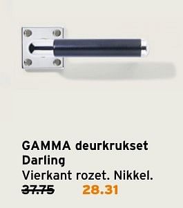 Aanbiedingen Gamma deurkrukset darling - Gamma - Geldig van 14/11/2016 tot 20/11/2016 bij Gamma