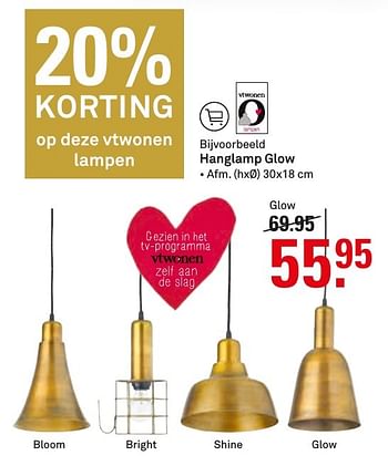 Aanbiedingen Hanglamp glow - Huismerk Karwei - Geldig van 14/11/2016 tot 20/11/2016 bij Karwei