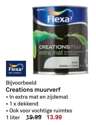 Aanbiedingen Creations muurverf - Flexa - Geldig van 14/11/2016 tot 20/11/2016 bij Karwei