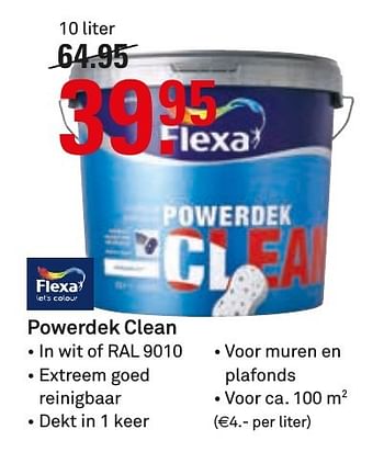 Aanbiedingen Powerdek clean - Flexa - Geldig van 14/11/2016 tot 20/11/2016 bij Karwei