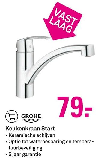 Aanbiedingen Keukenkraan start - Grohe - Geldig van 14/11/2016 tot 20/11/2016 bij Karwei