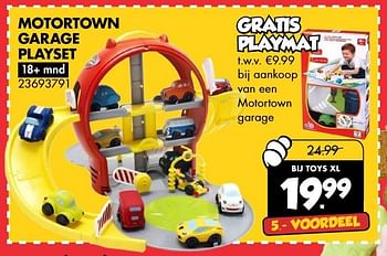 Aanbiedingen Motortown garage playset - Huismerk - Toys XL - Geldig van 05/11/2016 tot 20/11/2016 bij Toys XL