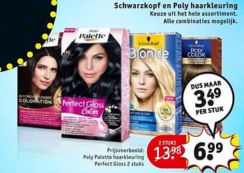 Aanbiedingen Poly palette haarkleuring perfect gloss - Schwartzkopf - Geldig van 08/11/2016 tot 20/11/2016 bij Kruidvat