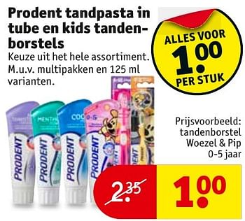 Aanbiedingen Tandenborstel woezel + pip - Prodent - Geldig van 08/11/2016 tot 20/11/2016 bij Kruidvat