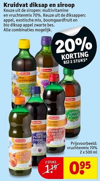 Aanbiedingen Kruidvat diksap en siroop vruchtenmix 70% - Huismerk - Kruidvat - Geldig van 08/11/2016 tot 20/11/2016 bij Kruidvat