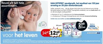 Aanbiedingen Nan optipro opvolgmelk - Nestlé - Geldig van 08/11/2016 tot 20/11/2016 bij Kruidvat
