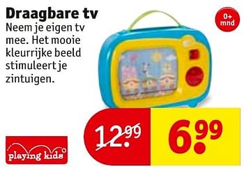 Aanbiedingen Draagbare tv - Playing Kids - Geldig van 08/11/2016 tot 20/11/2016 bij Kruidvat