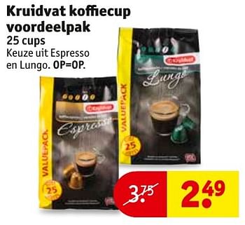 Aanbiedingen Kruidvat koffiecup voordeelpak - Huismerk - Kruidvat - Geldig van 08/11/2016 tot 20/11/2016 bij Kruidvat