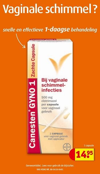 Aanbiedingen Vaginale schimmel - Canesten - Geldig van 08/11/2016 tot 20/11/2016 bij Kruidvat