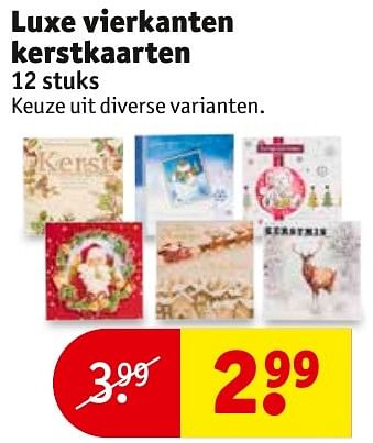 Aanbiedingen Luxe vierkanten kerstkaarten - Huismerk - Kruidvat - Geldig van 08/11/2016 tot 20/11/2016 bij Kruidvat