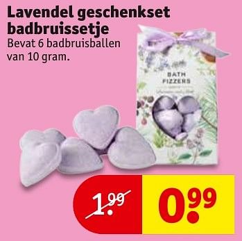Aanbiedingen Lavendel geschenkset badbruissetje - Lavendel - Geldig van 13/11/2016 tot 20/11/2016 bij Kruidvat
